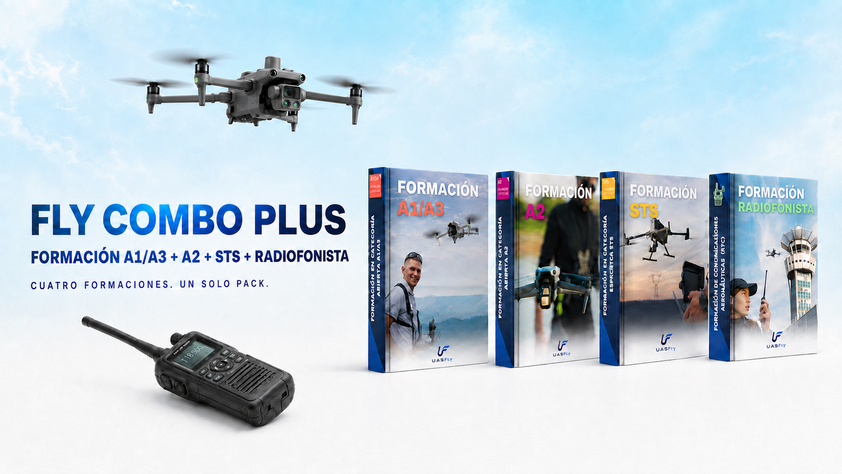 Fly Combo Plus UASFly con las formaciones A1/A3, A2, STS y Radiofonista