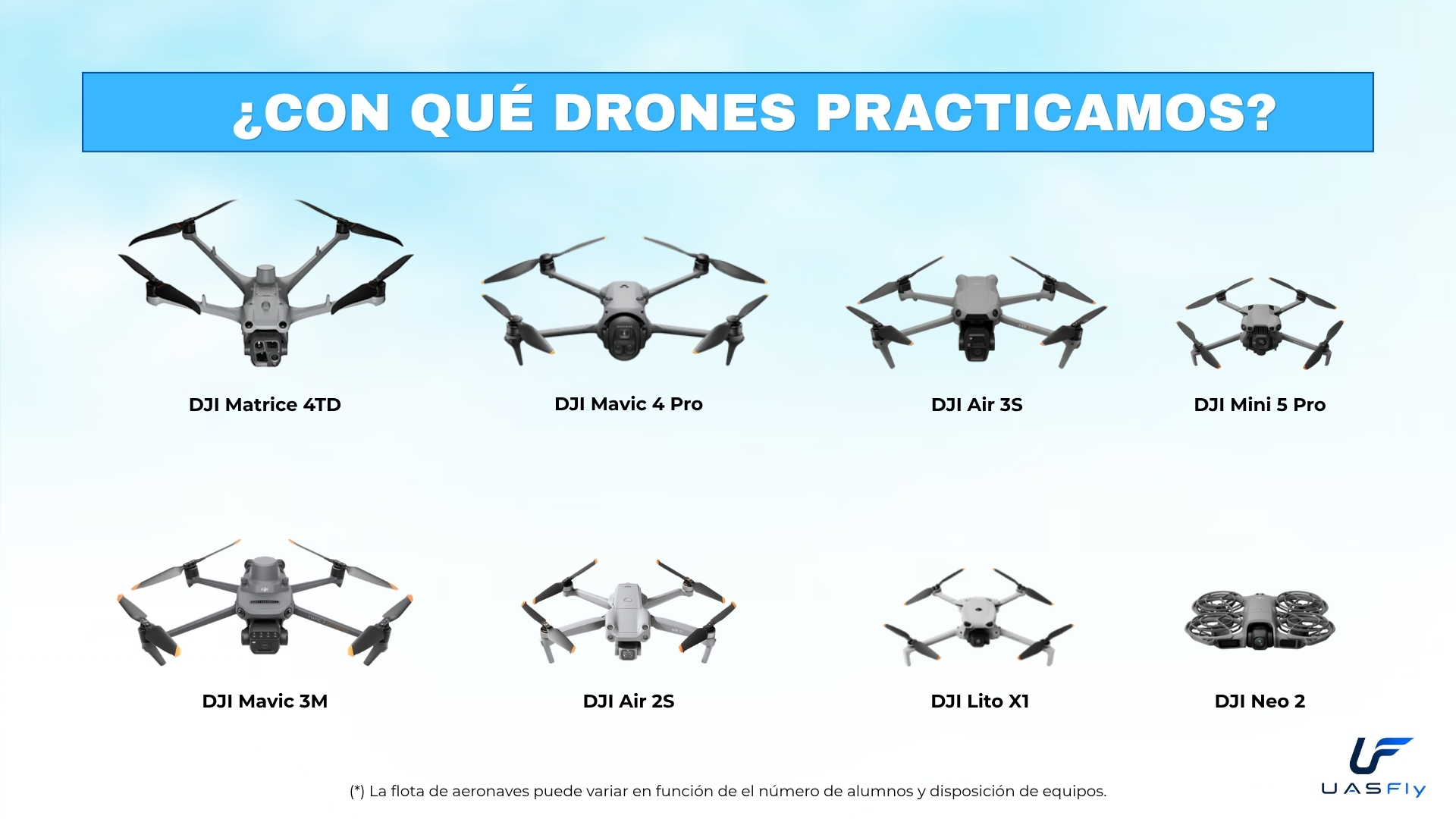 Aeronaves utilizadas en las prácticas de formación STS