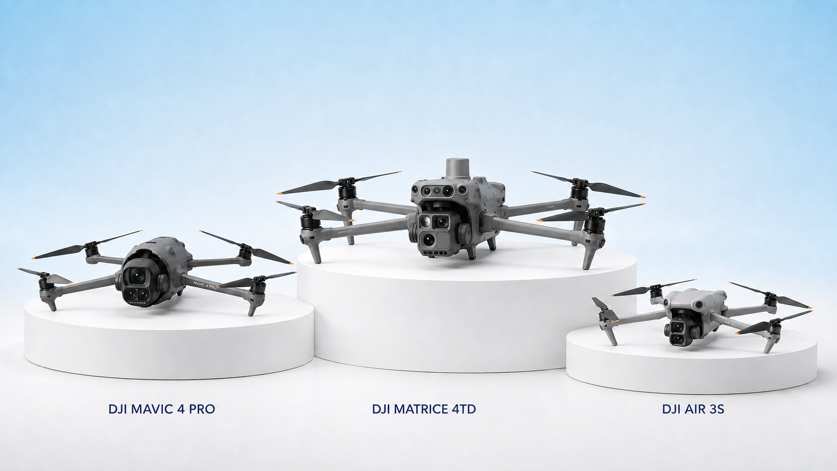 Aeronaves de escuela DJI Mavic 4 Pro, Matrice 4TD y Air 3S para prácticas STS
